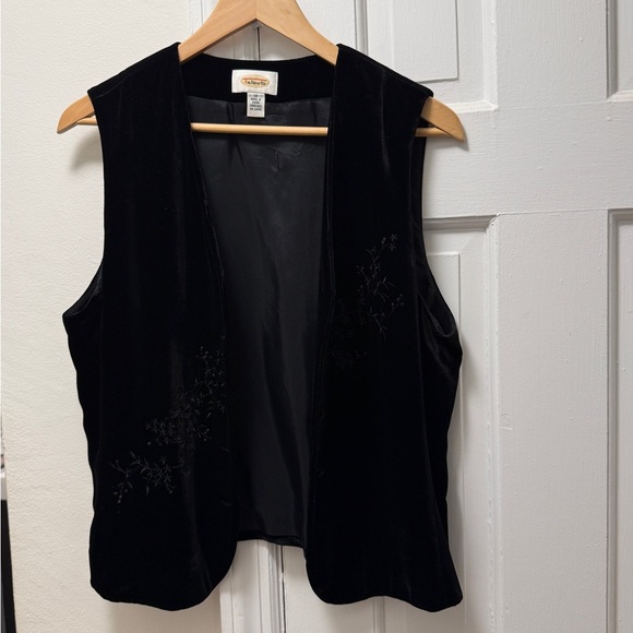 Talbots Black Velvet Button-Down Vest. Women’s Size 12 - Picture 7 of 11